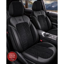 Hasakman Ford Galaxy Shine Siyah Tay Tüyü Oto Koltuk Kılıfı Tam Set-Kolay Montaj-Terletmez-Ortopedik 2006-2015