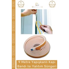 Denguva #fitil 9 Metre Pencere Izolasyon Bandı Yapışkanlı Cam Yalıtım Süngeri Rüzgar Soğuk Kesici Pimapen Fitili