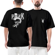 Z zepplin Love Punk Ön Arka Baskılı Siyah Oversize Tişört