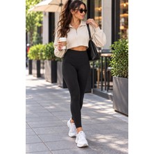 Pepulem Kadın Yüksek Bel Fitilli Günlük & Spor Tayt 0080