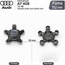Memo Digital Universal Audi A7 4g8 11-18 Ahtapot Çelik Jant Göbek Seti Füme 112 mm