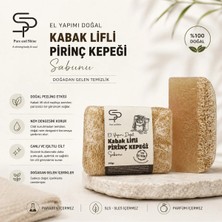 Pure and Shine El Yapımı Doğal Kabak Lifli Pirinç Kepeği Sabunu
