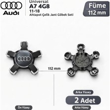 Memo Digital Universal Audi A7 4g8 11-18 Ahtapot Çelik Jant Göbek Seti 2 Adet Füme 112 mm