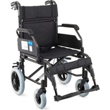 Medikaltec DM-337 Refakatçi Kullanımlı Alüminyum Hasta Taşıma Sandalyesi 45CM Oturma Genişliği