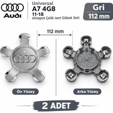 Memo Digital Universal Audi A7 4g8 11-18 Ahtapot Çelik Jant Göbek Seti 2 Adet Gri 112 mm