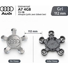 Memo Digital Universal Audi A7 4g8 11-18 Ahtapot Çelik Jant Göbek Seti Gri 112 mm