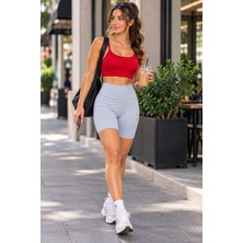 Pepulem Kadın Yüksek Bel Sporcu Şort – Seamless Esnek Günlük ve Spor Şortu 0065