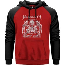 Z zepplin Megadeth Crush The World Kırmızı Renk Reglan Kol Kapşonlu Sweatshirt