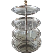 Hobs Muffin Cupcake Kurabiye Mini Pasta Kek Servis Sunum Standı Sunumluk Meyvelik 4 Katlı Metal