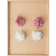 Cherry Lemon Saçsız Bebek Tokası- 2 Takım 4 Adet Frida Model Ekru Gül Kurusu