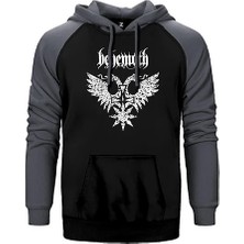Z zepplin Behemoth Logo Gri Renk Reglan Kol Kapşonlu Sweatshirt