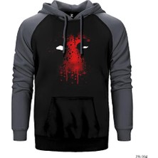 Z zepplin Deadpool Face Çift Renk Reglan Kol Sweatshirt / Hoodie