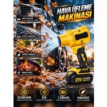 Deanb Turbo Hava Üfleme Makinesi 32000 Rpm 21V 1200MAH Akülü Kurutucu Güçlü Hava Üfleyici