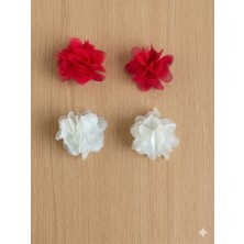 Cherry Lemon Saçsız Bebek Tokası- 2 Takım 4 Adet Frida Model Ekru Kırmızı