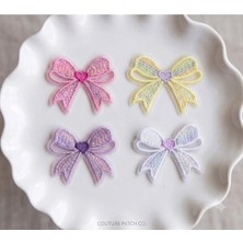 Cherry Lemon Saçsız Bebekler Için Nakışlı Fiyonk 4'lü Set Toka