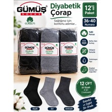 Gümüş %100 Pamuklu Diyabetik Şeker Hastalarına Özel Çorap Lastiksiz ve Dikişsiz
