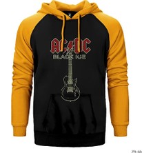 Z zepplin AC DC Black Ice Guitar Sarı Renk Reglan Kol Kapşonlu Sweatshirt