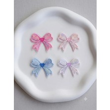 Cherry Lemon Saçsız Bebekler Için Nakışlı Fiyonk 4'lü Set Toka