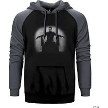 Z zepplin Marlyn Manson Ghost Gri Renk Reglan Kol Kapşonlu Sweatshirt
