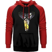 Z zepplin Kobe Bryant Logo 3 Kırmızı Renk Reglan Kol Kapşonlu Sweatshirt