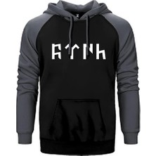 Z zepplin Türk Yazılı Gri Renk Reglan Kol Kapşonlu Sweatshirt