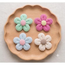 Cherry Lemon 4'lü Pastel Çiçek Figürlü Saçsız Az Saçlı Bebek Tokası