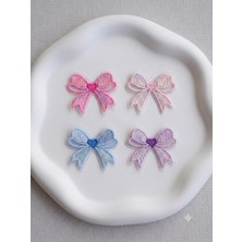 Cherry Lemon Saçsız Bebekler Için Nakışlı Fiyonk 4'lü Set Toka