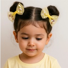 Cherry Lemon Incili Pullu Fiyonk Tül Kız Çocuk Toka 2li Klips Toka Seti
