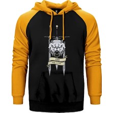 Z zepplin Game of Thrones Wolf and Sword Sarı Renk Reglan Kol Kapşonlu Sweatshirt