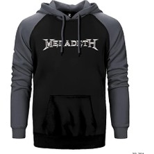Z zepplin Megadeth Logo Çift Renk Reglan Kol Sweatshirt / Hoodie
