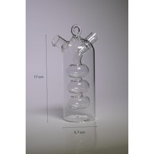 Toyigoo Çift Hazneli Cam Premium Yağdanlık ve Sirkelik (BOMBELI).434 ml Şık,zarif Tasarım,velor Home