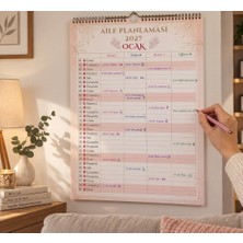 Genel Tedarik 2027 Türkçe Aile Planlama Takvimi A3 Ebat Üstten Spiralli ve Askılı-12 Sayfa