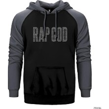 Z zepplin Eminem Rap God Gri Renk Reglan Kol Kapşonlu Sweatshirt