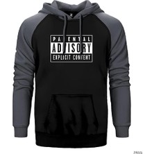 Z zepplin Parental Advisory Siyah Çift Renk Reglan Kol Sweatshirt / Hoodie