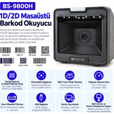 Grandstarr BS-9800H 1d/2d Qr Kod Çok Yönlü Otomatik Masaüstü Barkod Okuyucu