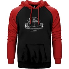 Z zepplin Volkswagen Vosvos 1972 Kırmızı Renk Reglan Kol Kapşonlu Sweatshirt