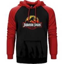 Z zepplin Jurassic Park Sunset Kırmızı Renk Reglan Kol Kapşonlu Sweatshirt
