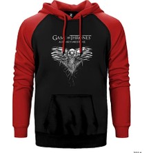 Z zepplin Game of Thrones All Men Must Die Kırmızı Renk Reglan Kol Kapşonlu Sweatshirt