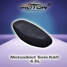 Moton 3D Fileli Terletmez Motosiklet Sele Kılıfı (4xl Beden - Siyah)