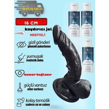 Aşkın Deposu Deromeya Health Gerçekçi 9 G.noktası Siyahi Dildo 16 cm Gerçekçi Et Dokusunda Damarlı ve Vantuzlu Kaliteli Yumuşak Süper Silikon Realistik Dildo Süper 3* 50 ml Jel Hediyeli