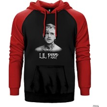 Z zepplin Lil Peep Kırmızı Renk Reglan Kol Kapşonlu Sweatshirt
