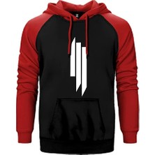 Z zepplin Skrillex Kırmızı Renk Reglan Kol Kapşonlu Sweatshirt
