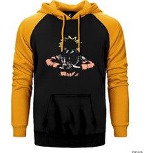 Z zepplin Naruto Uzumaki Sarı Renk Reglan Kol Kapşonlu Sweatshirt