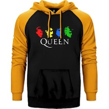 Z zepplin Queen Colored Sarı Renk Reglan Kol Kapşonlu Sweatshirt