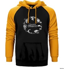 Z zepplin Game of Thrones Family Members Sarı Renk Reglan Kol Kapşonlu Sweatshirt