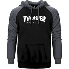 Z zepplin Thrasher Magazine Classic Çift Renk Reglan Kol Sweatshirt / Hoodie