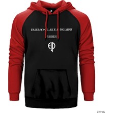 Z zepplin Emerson, Lake Palmer Works Kırmızı Renk Reglan Kol Kapşonlu Sweatshirt