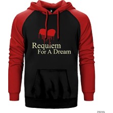 Z zepplin Requiem For a Dream Kırmızı Renk Reglan Kol Kapşonlu Sweatshirt
