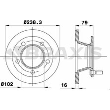 Braxis Braxıs On Fren Dısk Aynası Mercedes MB 100 2.0d 2.4d Mınıbus W631 88>94