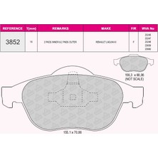 Grap Ön Fren Balatası Laguna Iıı 2,0 / 2,0t 16V / 1,5dcı / 2,0dcı 10 / 07>laguna 2,0 16V / - 93852